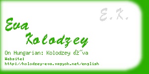 eva kolodzey business card